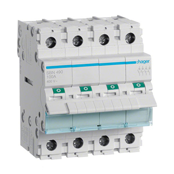 HAGER 100A 4POLE BREAKAR MCB